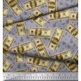 thumbnail image 2 of Soimoi Rayon Fabric Dollar Currency Note & Leaves Print Fabric by The Yard 42 Inch Wide, 2 of 3