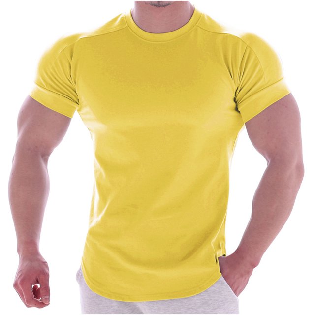 WMTBSRSW Men's Muscle Round Neck T Shirt Short Sleeve Longline Basic Shirt Quick Dry Gym Workout Athletic Tee Shirts Clearances