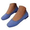 thumbnail image 1 of Dakaela Ballerines pour Femmes à Bout Rond, à Enfiler, Chaussures Plates de Marche, Mocassins en Tricot à Petit Talon Compensé, 1 of 8