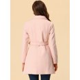 thumbnail image 4 of INSPIRE CHIC Manteau Long Trench Élégant d'Hiver pour Femme à Col à Revers Rose P, 4 of 6