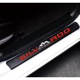 thumbnail image 1 of GHSDFBB 4Pcs Car Door Sill Protector Reflective 4D Carbon Fiber Sticker Decoration Door Entry Guard Door Sill Scuff Plate Stickers Compatible with Silverado Off Road (Red), 1 of 7