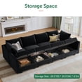 thumbnail image 2 of HONBAY Canapé Sectionnel Convertible en Velours avec Lit et Rangement pour Salon, Noir, 2 of 7