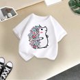 thumbnail image 5 of PMVFHDE Hauts pour Filles T-Shirts pour Filles T-Shirts Graphiques T-Shirts pour Fille Hauts d'Été Tendance pour Filles Hauts d'Été pour Fille T-Shirt Graphique Mignon pour Fille Col Rond Manches Courtes T-Shirt d'Été Blanc, 3-4 Ans, 5 of 5