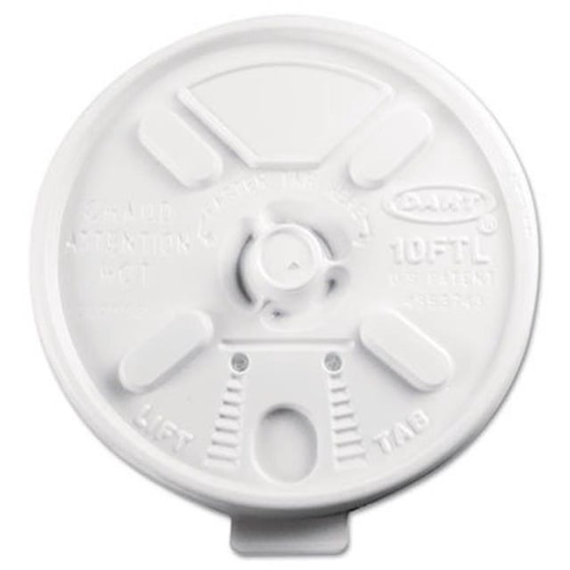 Lift Lock Plastic Hot Cup Lids, White - 10 oz