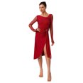 thumbnail image 3 of vastwit Women Latin Dance Costume Rhinestone Shiny Tango Rumba Cha Cha Ballroom Prom Dress Burgundy XXL, 3 of 7