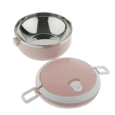 Abbracc Student Stainless Steel Thermal Lunch Box Portable Tiffin Bento Box Pink Pink01