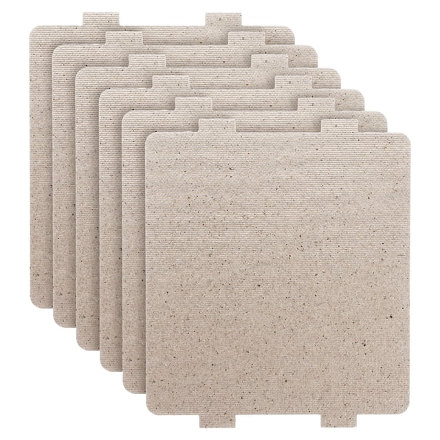 Couvercle de Guide d'Ondes pour Micro-Ondes avec Feuille d'Isolation pour Four Argent 6 Pcs. l'Image Affiche six Feuilles Rectangulaires de mica avec Bords à Languettes, Fabriquées à Partir de Résine et de mica pour une Isolation à Haute Température et une protection contre le Brûlement. Convient aux Réparations de Micro-Ondes, Ces Feuilles Sont Faciles à Couper et à Personnaliser, Ce Qui en Fait des Pièces de Rechange Idéales pour Prolonger la Durée de Vie du Micro-Ondes.