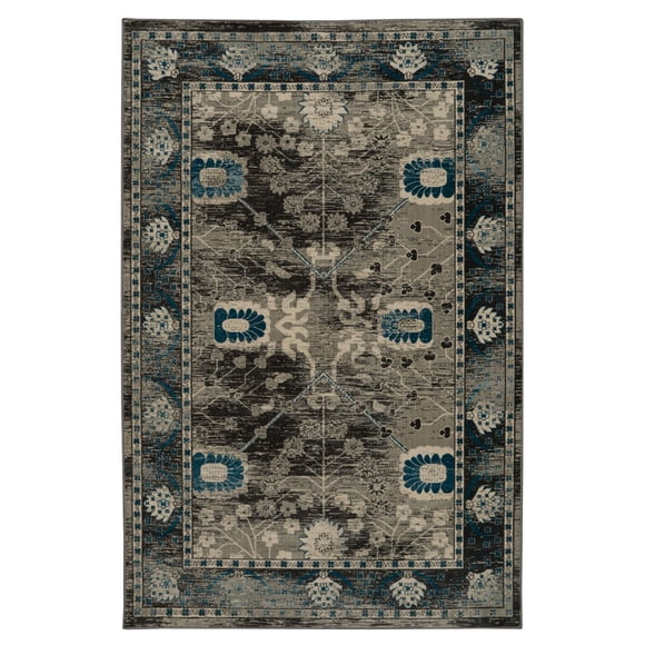 Vintage Ziegler Grey & Blue 2' x 3' Accent Rug
