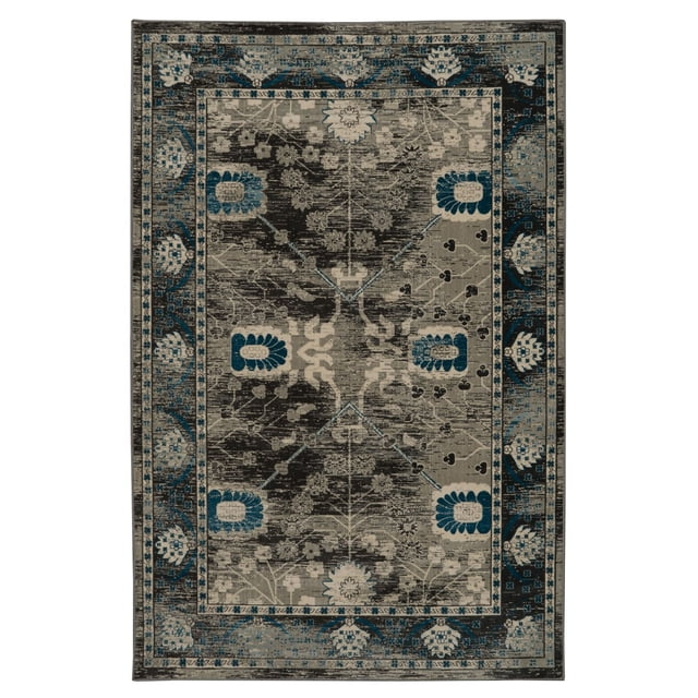 Tapis d'appoint Vintage Ziegler gris & bleu 2 pi x 3 pi