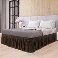 thumbnail image 1 of PiccoCasa Polyester Brushed Bed Skirt with Elastic Dust Ruffles 16" Drop, Twin Dark Brown, 1 of 9