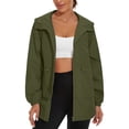 thumbnail image 2 of Sentmoon Womens Lightweight Jackets Plus Size Hooded Neck Long Sleeve Womens Winter Coat Zipper Solid Color Windproof Waterproof Womens Clothes Trendy Fall and Winter for Running and Hiking, 2 of 8