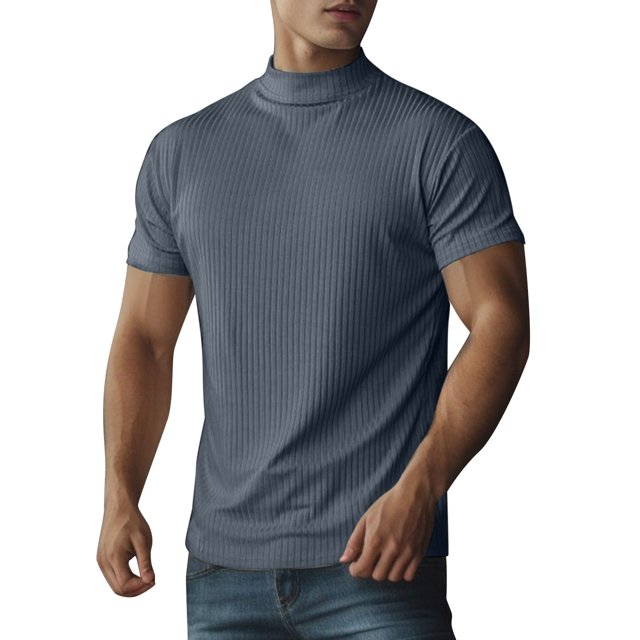 adviicd Chemises de Plage pour Hommes T-Shirt Col Rond Manches Courtes Été Décontracté Gris,TTG