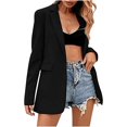 thumbnail image 1 of Fashion Womens Long Sleeve Open Front Loose Outerwear Solid Blouse Coat Tops Button Pockets Blouse, 1 of 8