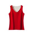 thumbnail image 1 of RXIRUCGD Chandail Décontracté pour Femmes Col Rond Sans Manches Haute Élasticité Garde au Chaud sous-Vêtements Hauts (Rouge, Taille : TG), 1 of 3
