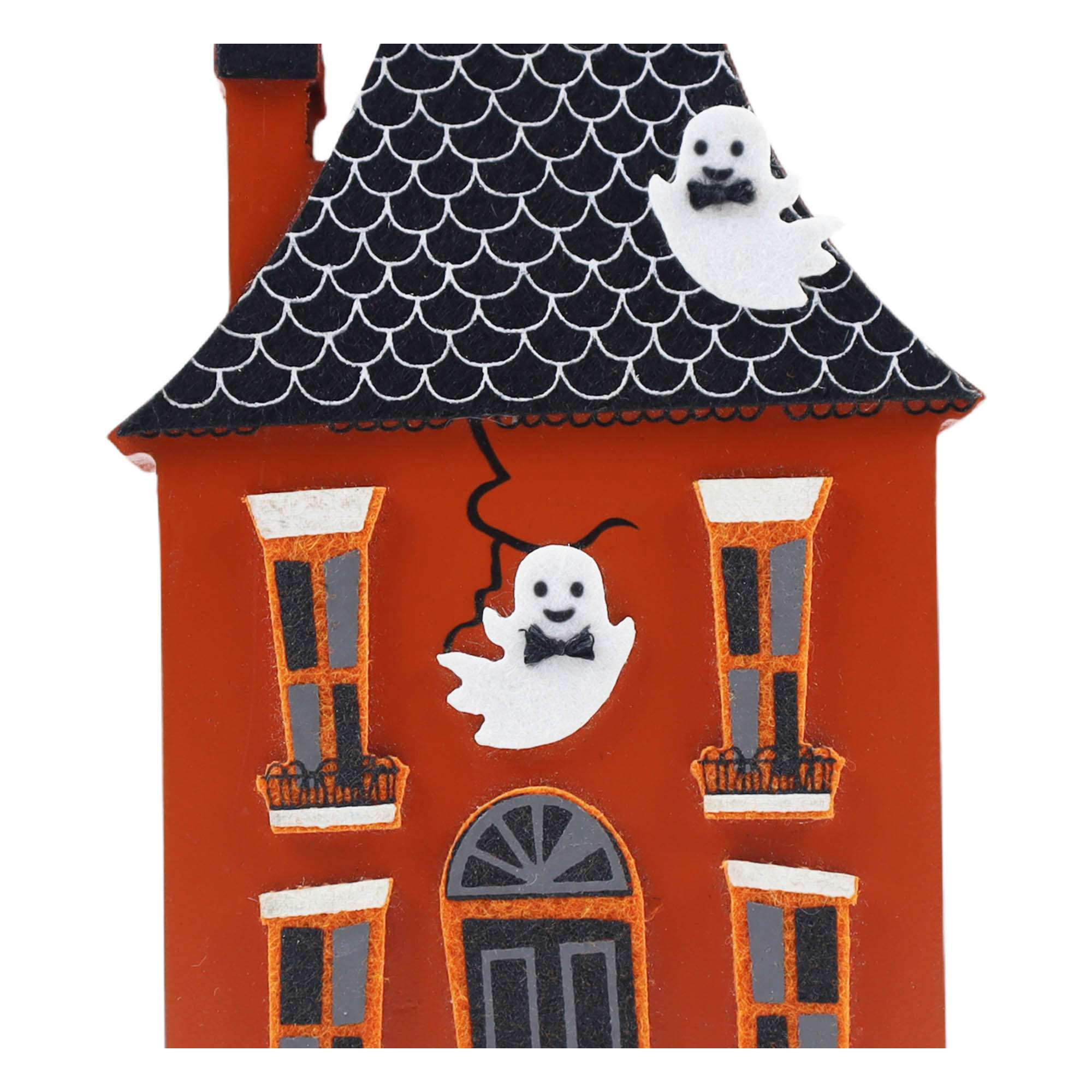 Way to Celebrate MDF Haunted House Decoration, 6 inch Height, Orange colour