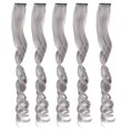 thumbnail image 3 of Hair Extension Synthetic, 5pcs Hair Extension Colorful Curling   For Party For Prom Purple,Greyish Green,Grapefruit Pink,Gray, 3 of 8