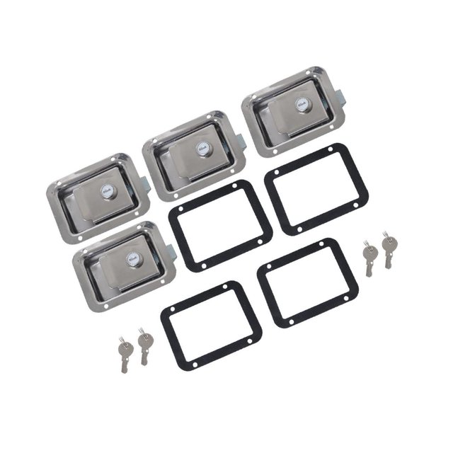 Baohd Ensemble de Serrure à Pagaie en Acier Inoxydable Durable 4 Pcs pour Yacht Marin Camion RV Boîte à Outils Clé Incluse