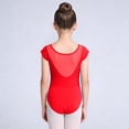 thumbnail image 4 of Girls' Solid Color Short Sleeved Round Neck Dance Practice Uniform Children's Jumpsuit in Medium and Large, 4 of 6