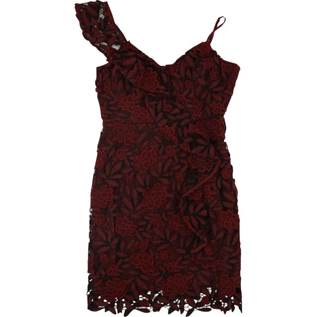GUESS Womens Teegan Cocktail Dress, Red, Medium