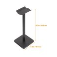 thumbnail image 2 of UPGRATOR Black Aluminum Headset Holder Mount Weighted Headphone Stand Convenient Desktop Headphone Rack, 2 of 7