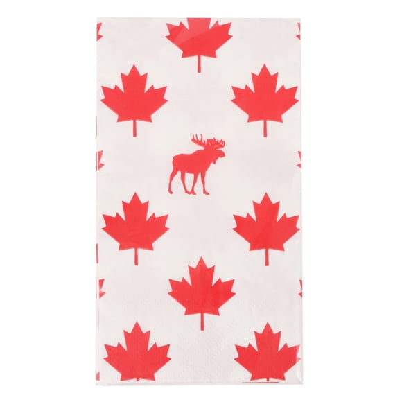 Way to Celebrate! Serviettes de table en papier rouge et blanc (20 unités) à motif d'élan