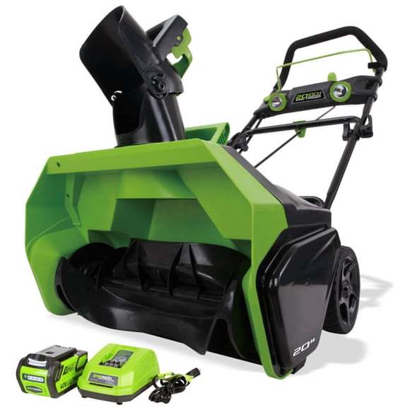 Greenworks Chasse-Neige Sans Balais 40 V de 20 Pouces, Batterie 4,0 Ah et Chargeur Inclus