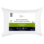 Mainstays Medium Support Bed Pillow, S/Q- Cotton Cover, Stomach Sleeper