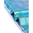 thumbnail image 5 of INSPIRE CHIC Women's Party Metallic Textured Short Sleeve Shiny Multicolor Top X-Large Blue Shiny, 5 of 5
