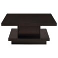 thumbnail image 2 of Coaster Table Basse Carrée Contemporaine en Bois avec Piédestal en Cappuccino, 2 of 8
