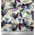 thumbnail image 2 of Soimoi Rayon Fabric Floral & Cock Watercolor Fabric Prints by Yard 56 Inch Wide, 2 of 3