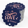thumbnail image 4 of Inkdotpot 50 Pack Real Rose Gold Foil Paper Tags Let Love Sparkle Wedding Favor Hang Tags, 4 of 6
