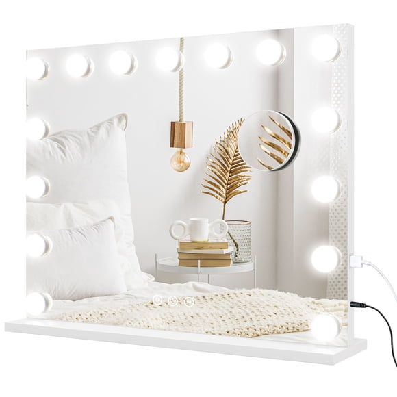 HOMCOM Hollywood Makeup Mirror with Lights, 22.8" x 18.9" Vanity Mirror