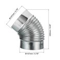 thumbnail image 2 of Unique Bargains 6' OD Coude 45 Degrés Raccord de Conduit HVAC Adaptateur en Fer Galvanisé, 2 of 4
