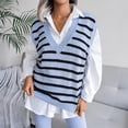 thumbnail image 1 of Qertyioot Chandail à Col en V pour Femmes Mode Femmes Décontracté Gilet Tricoté Ajouré, 1 of 3