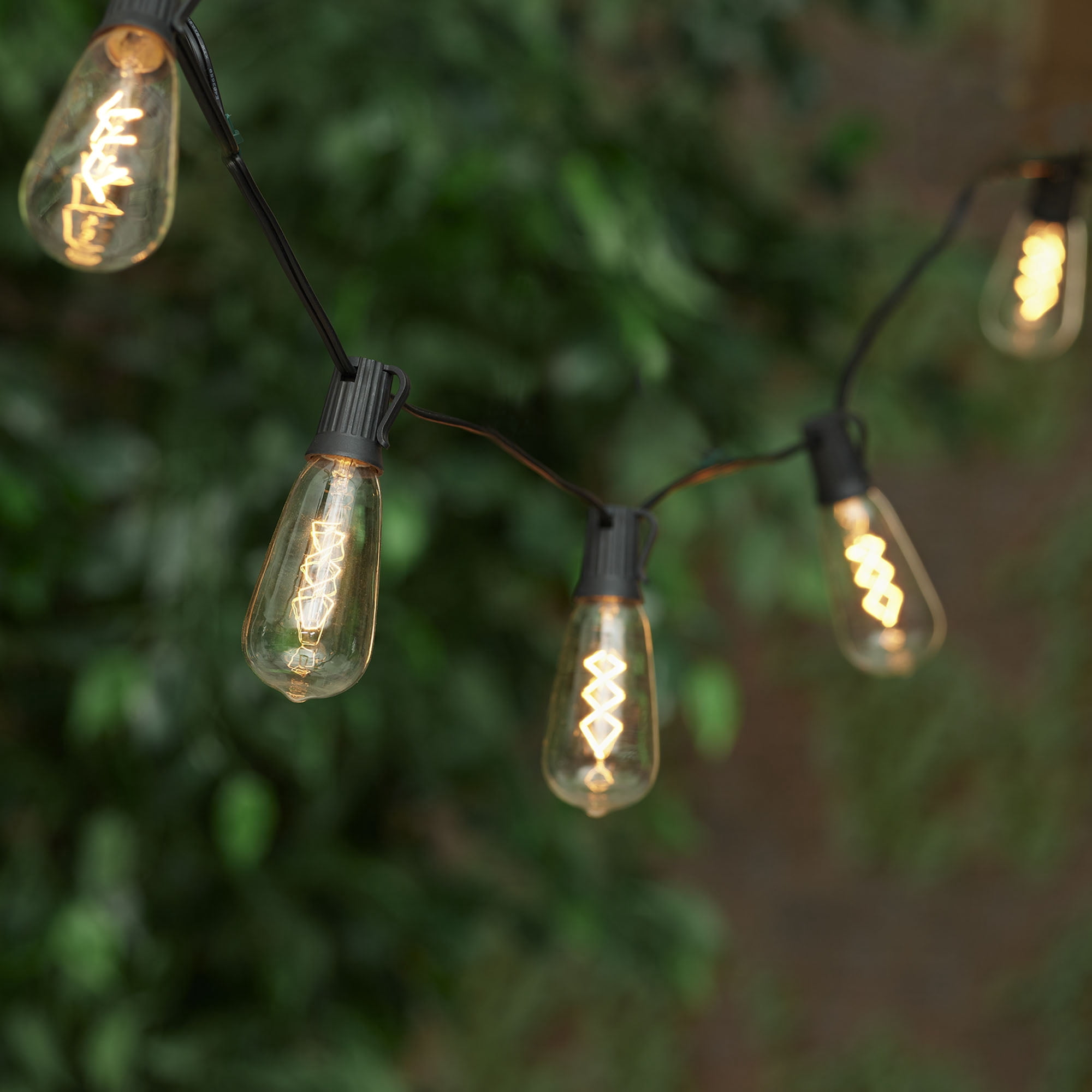 Mainstays Plug-in Edison Bulb String Light with 10 Lights - Warm White