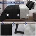 thumbnail image 3 of Mocassi Reversible 3-Piece Comforter Set with Matching Shams, Two Colors in One for Ultimate Versatility and Style, King/California King, Black/Silver, 3 of 6