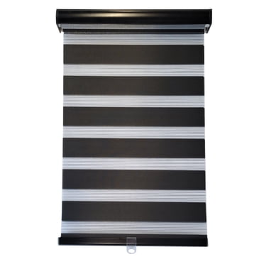 ITY - Olivia Stone - 22" X 84" Alternate Zebra Blinds Window Shade Cordless Black