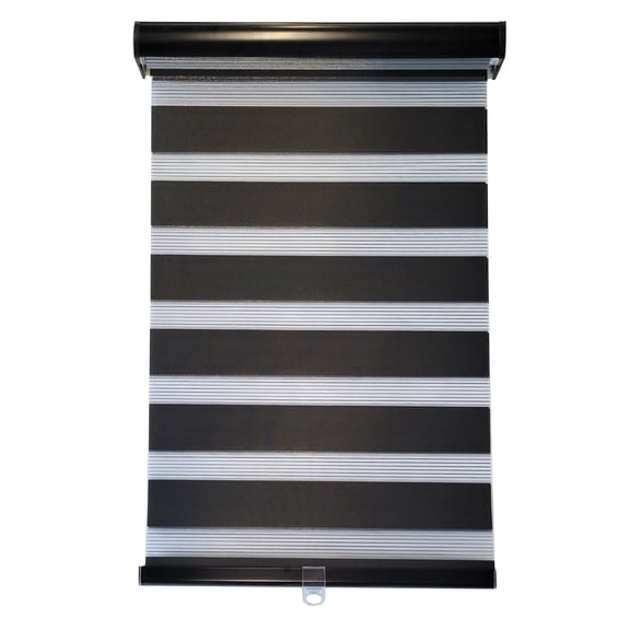 ITY - Olivia Stone - 60" X 84" Alternate Zebra Blinds Window Shade Cordless Black