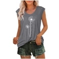 thumbnail image 2 of Womens Cap Sleeve Tops Summer Tank Top Casual Basic Tees Shirts Loose Blouses, 2 of 4