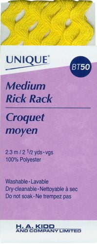UNIQUE Medium Rick Rack polyester 6 mm (0.24 in) × 2.3 m (1/4 in × 2.5 yd)