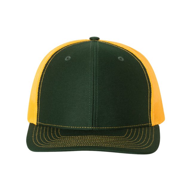 Adjustable Snapback Trucker Cap, Adjustable, Dark GreenGold