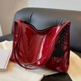 thumbnail image 2 of LNGOOR Stylish Patent Leather Tote Bag Solid Color Large Capacity Shoulder Bag Bucket Bags Underarm Bag For Daily Use, 2 of 7