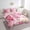 Pink, variant on Erosebridal Blue Butterfly Bedding Queen Size, Inspirational Quotes Comforter Sets with Sheets, Rose Floral Decor, 7pcs