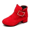 thumbnail image 1 of MIASHUI Autumn Winter Girls Ankle Boots Children Solid Color Casual Shoes,Red,6-7 Years, 1 of 7