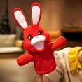 thumbnail image 2 of Red Interactive Hand Puppet Bunny Plush Toy With Movable Mouth Ventriloquist Doll For Kids Storytelling And Kindergarten Performance 13.78 Inches 0.22Lb, 2 of 6