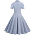 thumbnail image 4 of Gspmoly Robes pour Femmes, Robe Rétro pour Femmes à Col en V, Manches Courtes, Nœud, Boutons, Ceinture, Ourlet de Jupe Grand, Robe, Robes de Cocktail pour Femmes Offres du Jour, 4 of 4