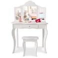 thumbnail image 2 of Costway Coiffeuse Ensemble Table de Maquillage Coiffeuse Enfants Filles Tabouret Miroir, 2 of 10