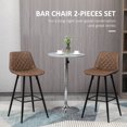 thumbnail image 4 of HOMCOM Bar Stools Set of 2, Counter Height, 27.25" Kitchen Stools, Brown, 4 of 10