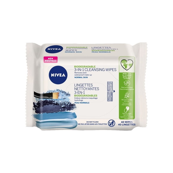 Lingettes nettoyantes rafraîchissantes pour le visage 3-en-1 de NIVEA pour peau normale et mixte