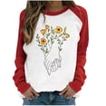 thumbnail image 1 of CEHVOM Imprimé de la Saint-Valentin pour Femmes, Col Rond Décontracté, Manches Longues, Chandail Molletonné à Enfiler, Hauts, Chemise, Blouse, 1 of 3